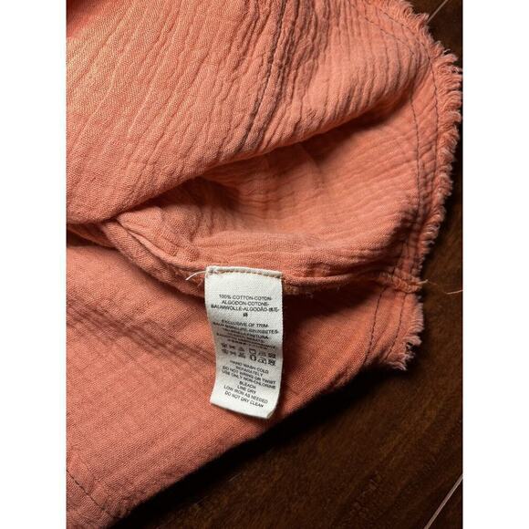 Free People Moving Mountains Oversized Shirt Long Sleeve Raw Hem Size Small - Picture 8 of 9